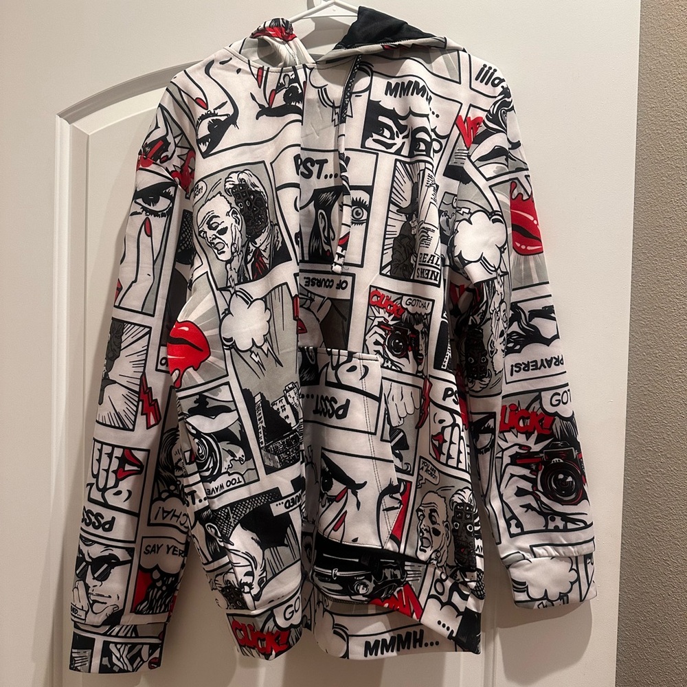 Drill Clothing Co Anime Graphic Comic Print Hoodie L XL